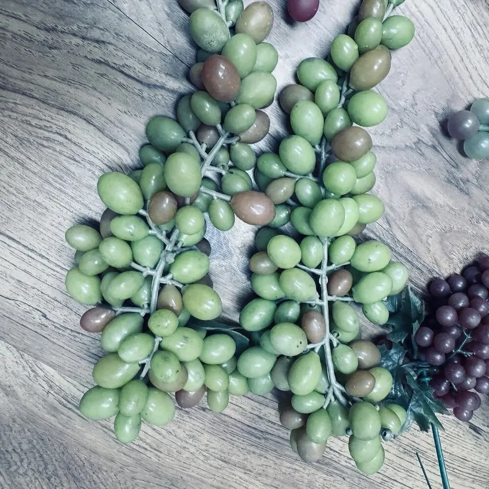 Grape Clusters Lot Artificial Fruit Red Purple Green Grapes Rubber Plastic Bunch